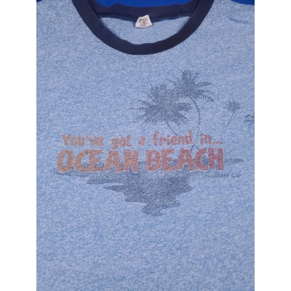 Vintage Hollister Ocean Beach Blue T-Shirt Men's Size Large - Picture 5 of 14